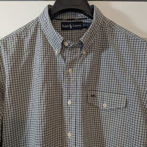 Vintage Ralph Lauren Black and White Check Shirt Button Down Men's - Size XL